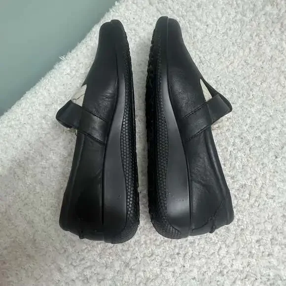 Hotter Sunset Black Leather Comfort Slip-On Shoes Sz US 9.5 UK 7.5 England Made - Picture 6 of 11